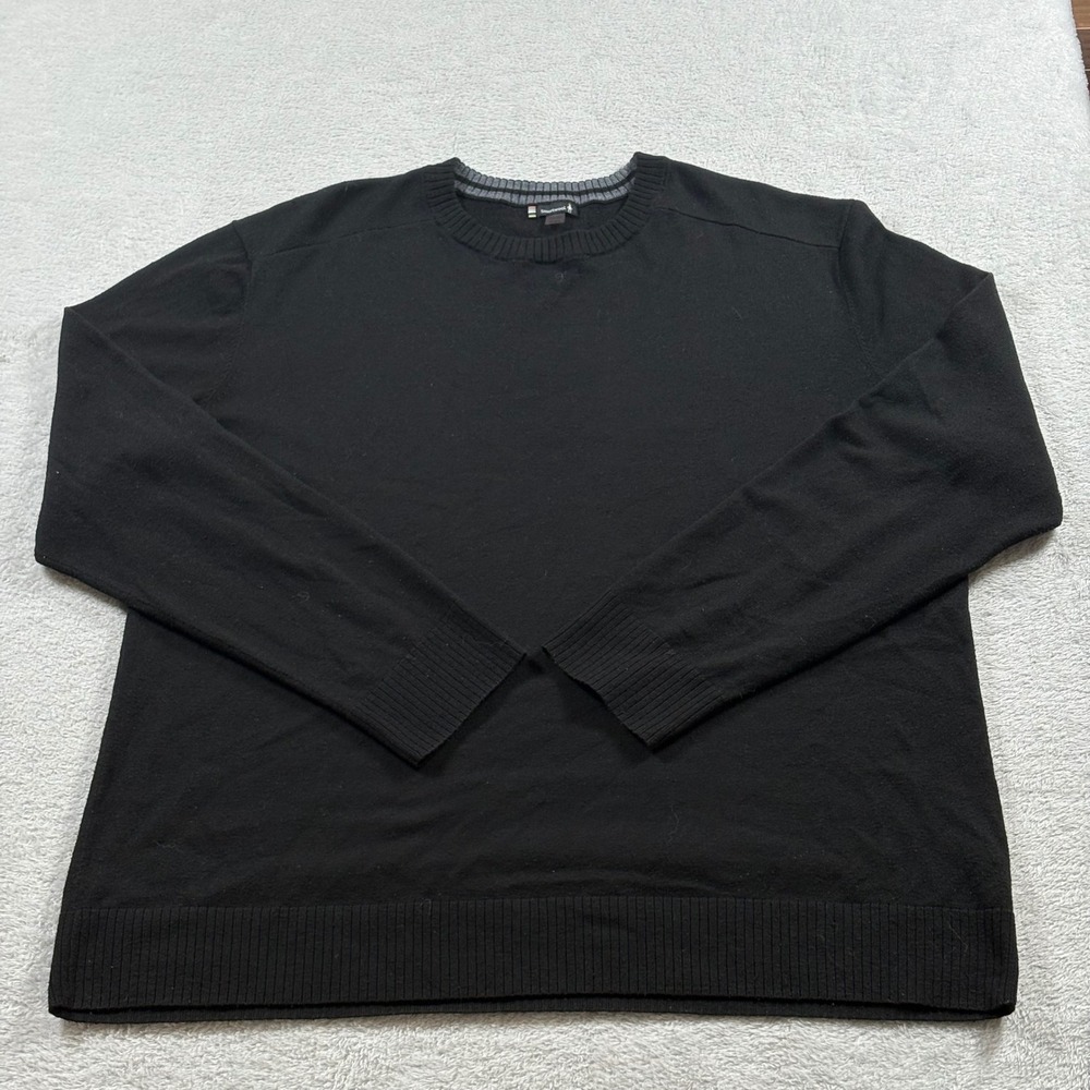 Smartwool Mens XXL Black Wool Blend Crewneck Sweater Pullover